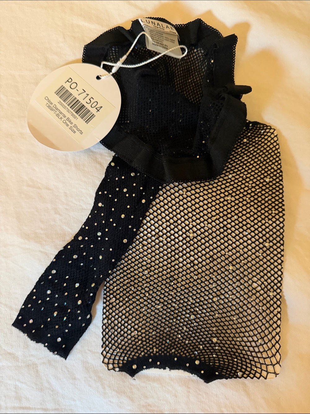 Lunalae Black Sparkle Fishnet Shorts Accessory